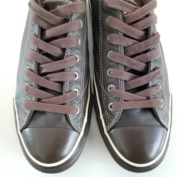 Converse All Star Sneakers Brown Leather Low Tops - Picture 7 of 12